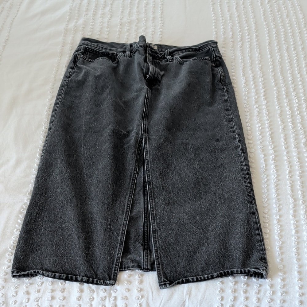 Madewell Charcoal Denim Skirt